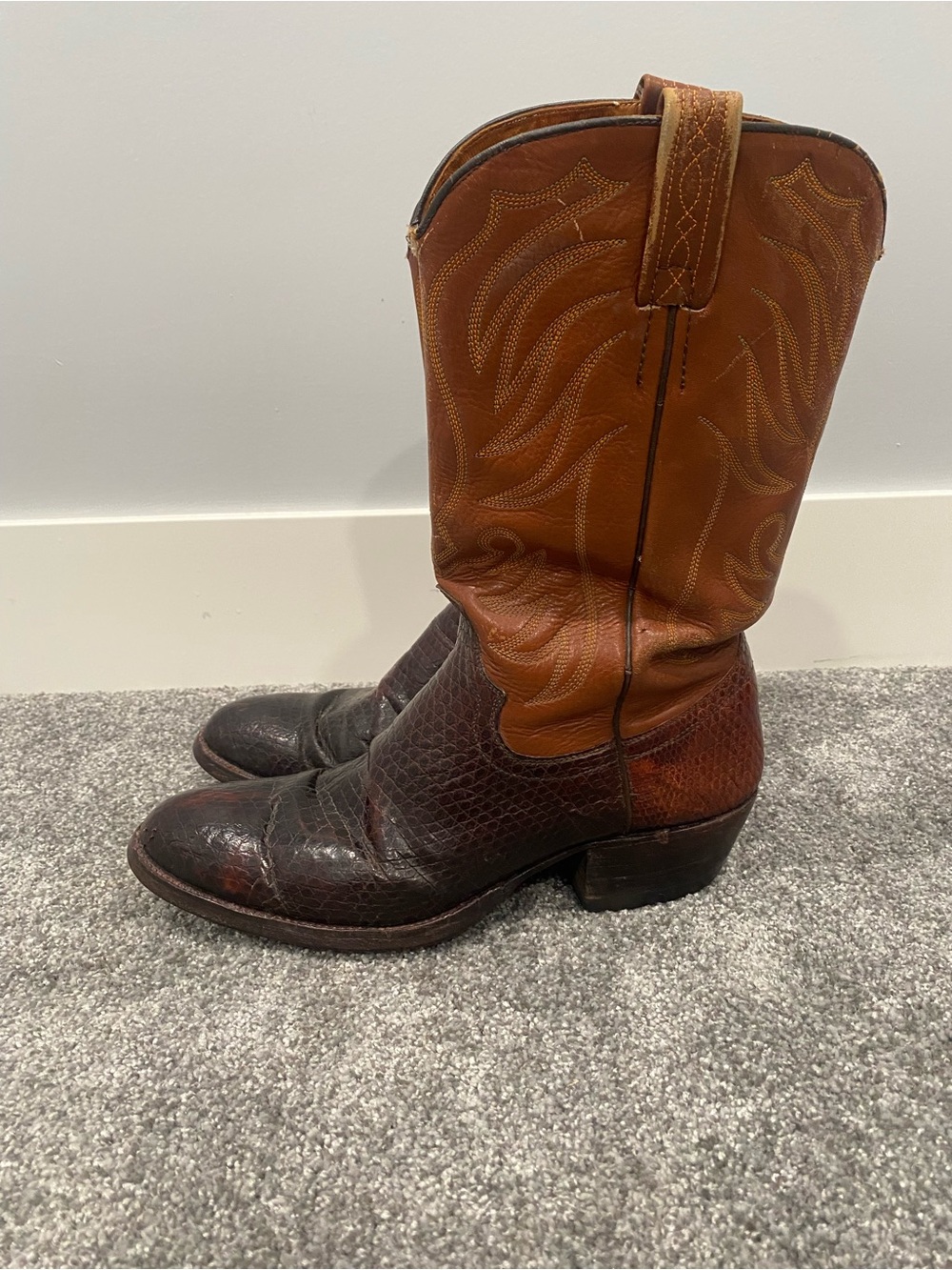 Vintage WRANGLER W.B. Masterson Special Ed. Cowboy Boots Mens Size 10D #7425